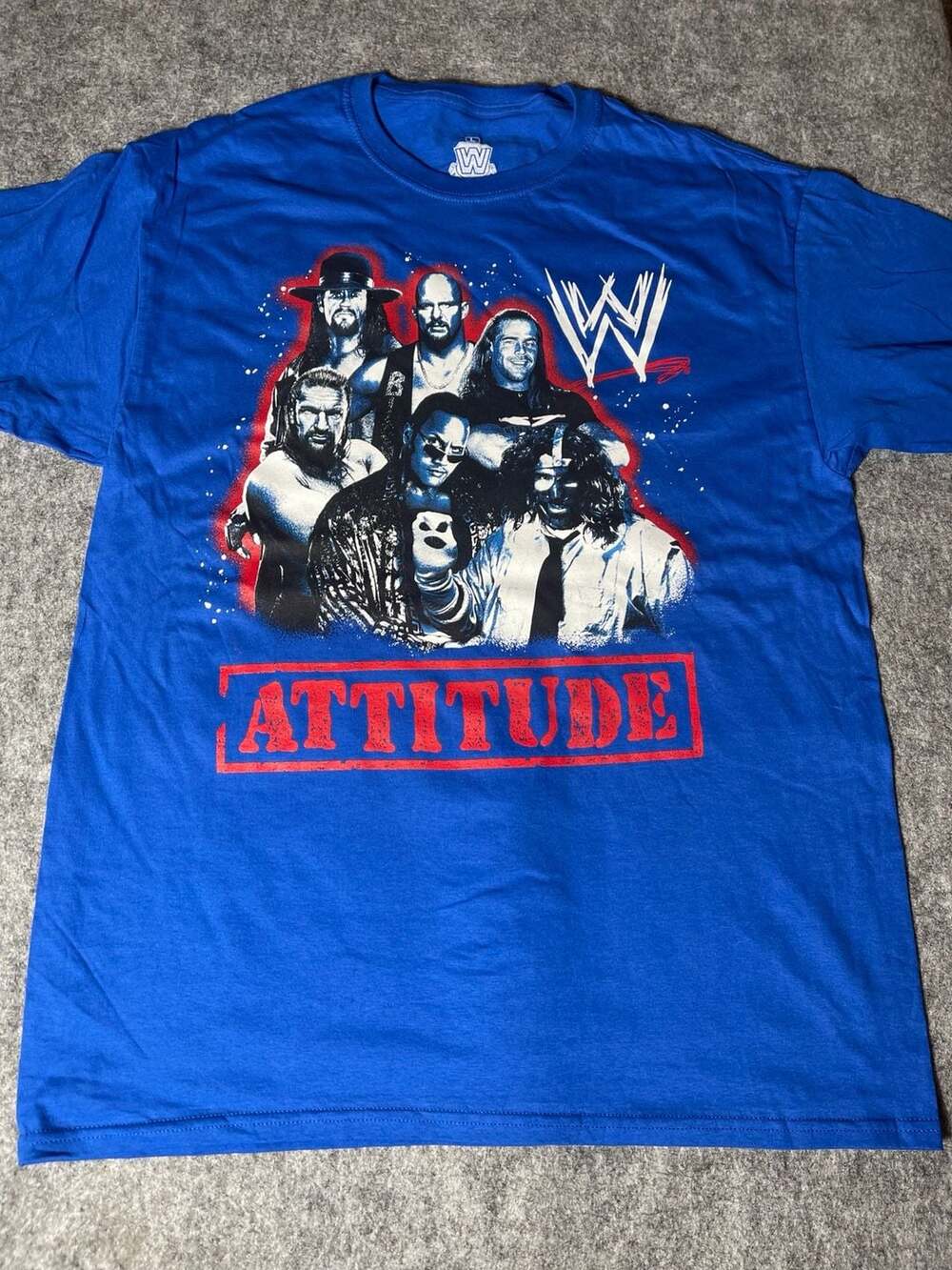 WWE Legends Attitude Era Blue Graphic T-Shirt Size L